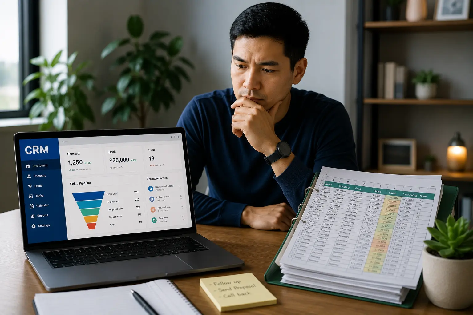 CRM software replacing spreadsheets for small business customer management, follow-ups, job tracking, scheduling, and team access