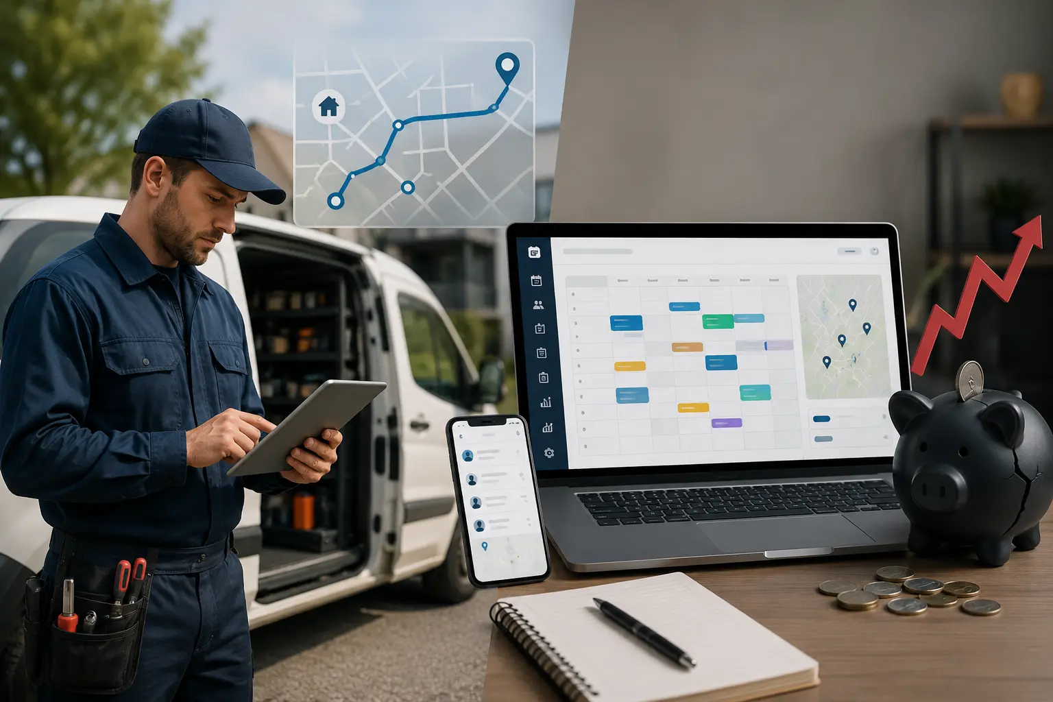Contractor comparing Jobber alternatives for field service management software, scheduling, CRM, invoicing, and work management